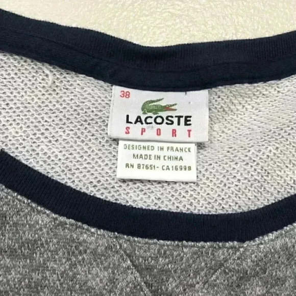 Lacoste Sport - Women's Size 38 Gray Scoop Neck Long-Sleeve Tunic - Picture 3 of 9